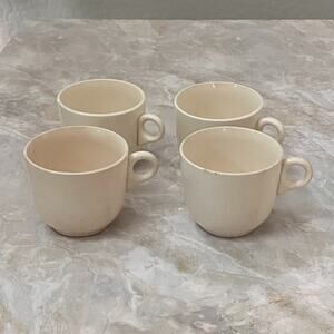 Demitasse Espresso Mug Set of 4 3" Ivory Ceramic USA VTG USA Ivory Mini Tea